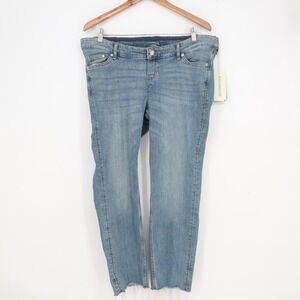 HM Mama Conscious Maternity Girlfriend Fit Jeans Light Wash Raw Hem Size M